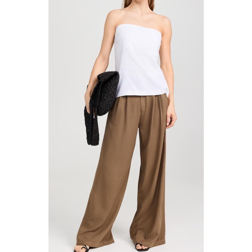 $208 NEW with tags!  Stateside Women's Linen Wide Leg Trousers - Twig - Small - Picture 5 of 10